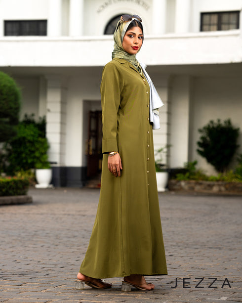 Polyester Dress with Long Placket 56951